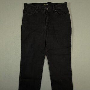 Lee Jeans Women’s 10P Petite Black Mid Rise Straight Leg Denim